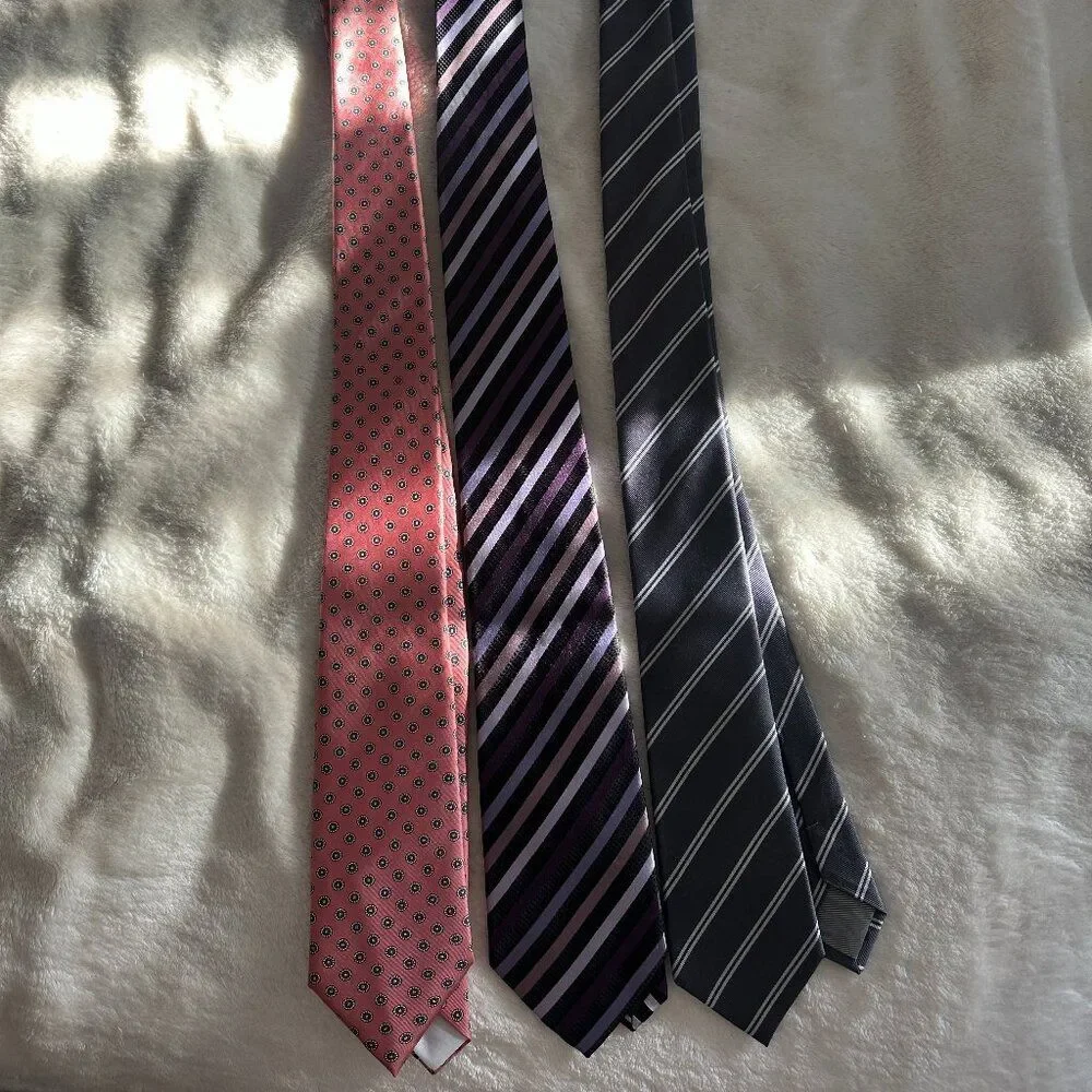 Vintage Silk Tie Lot 3 Mens Designer Neckties Alfani Banana Republic Wembley